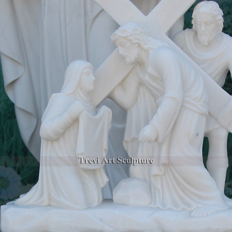 station vi veronica wipes the face of jesus custom statue