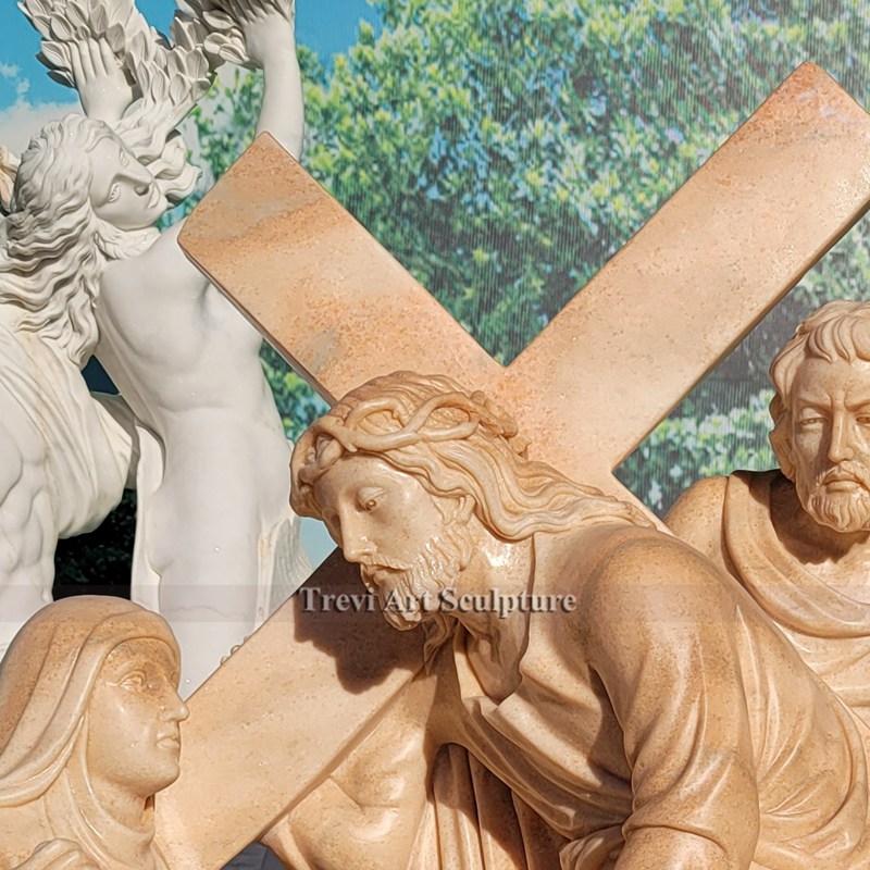 station vi veronica wipes the face of jesus statue detail 2