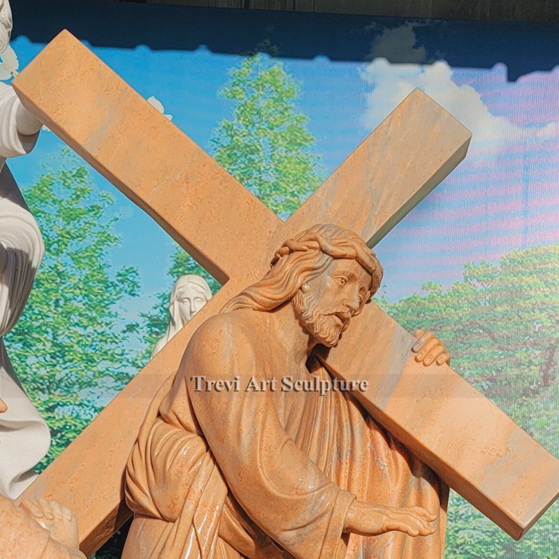 station viii jesus meets the women of jerusalem statue detail