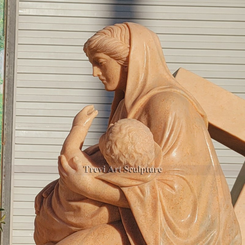 station viii jesus meets the women of jerusalem statue details