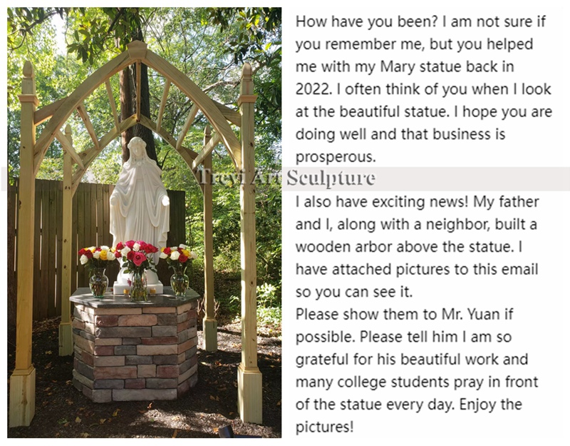 white marble virgin mary statue feedback
