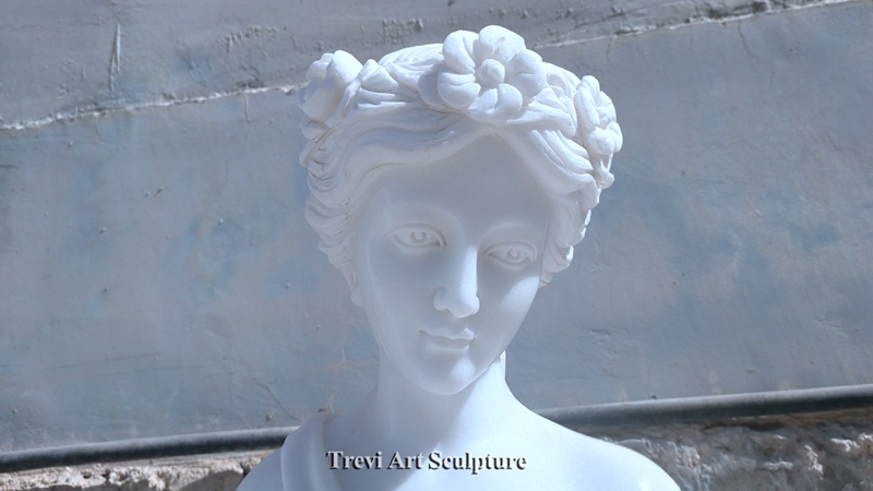 goddess flora marble statue details