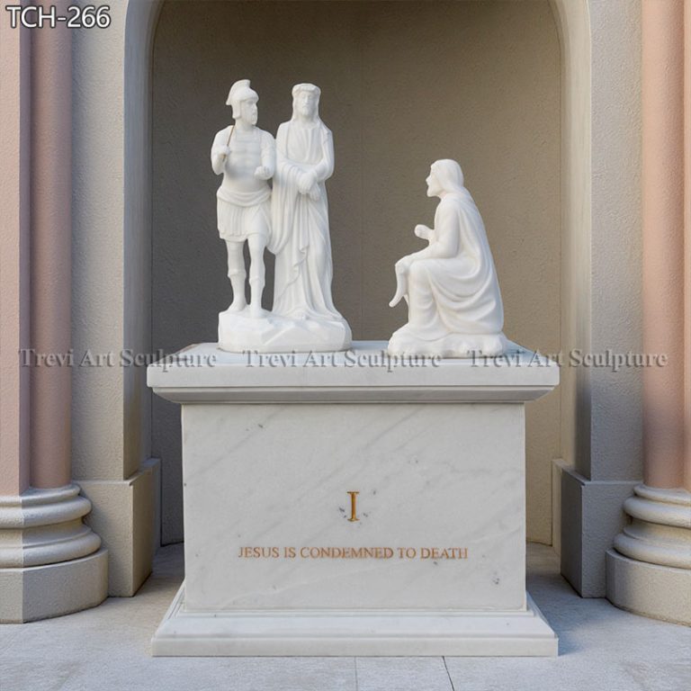 jesus is condemned to death marble statue