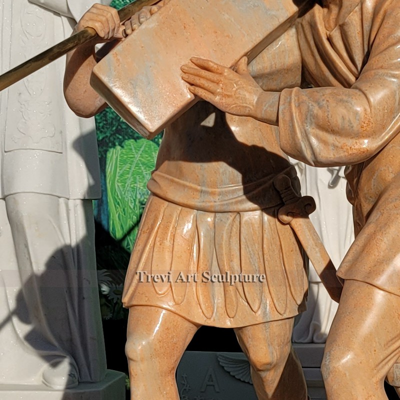 life size marble simon helps jesus carry his cross