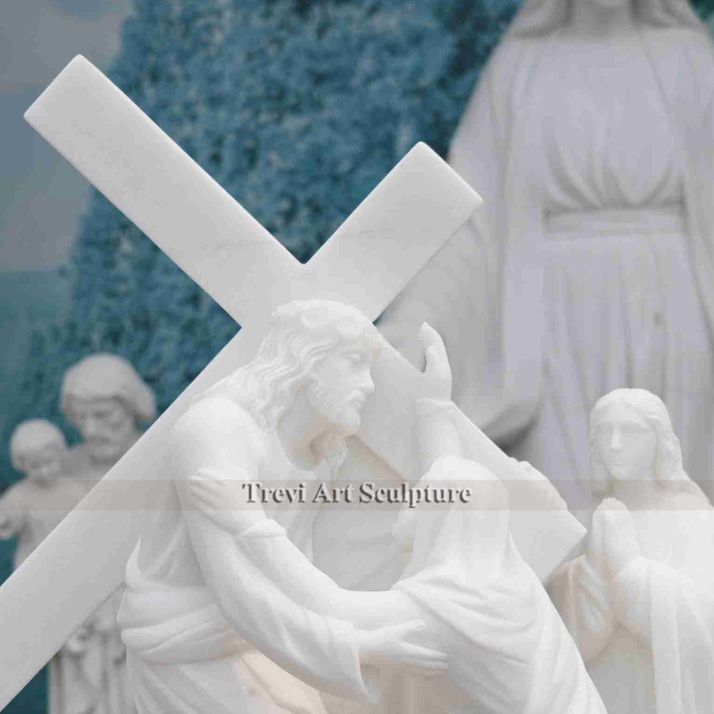 statue of jesus meets his mother