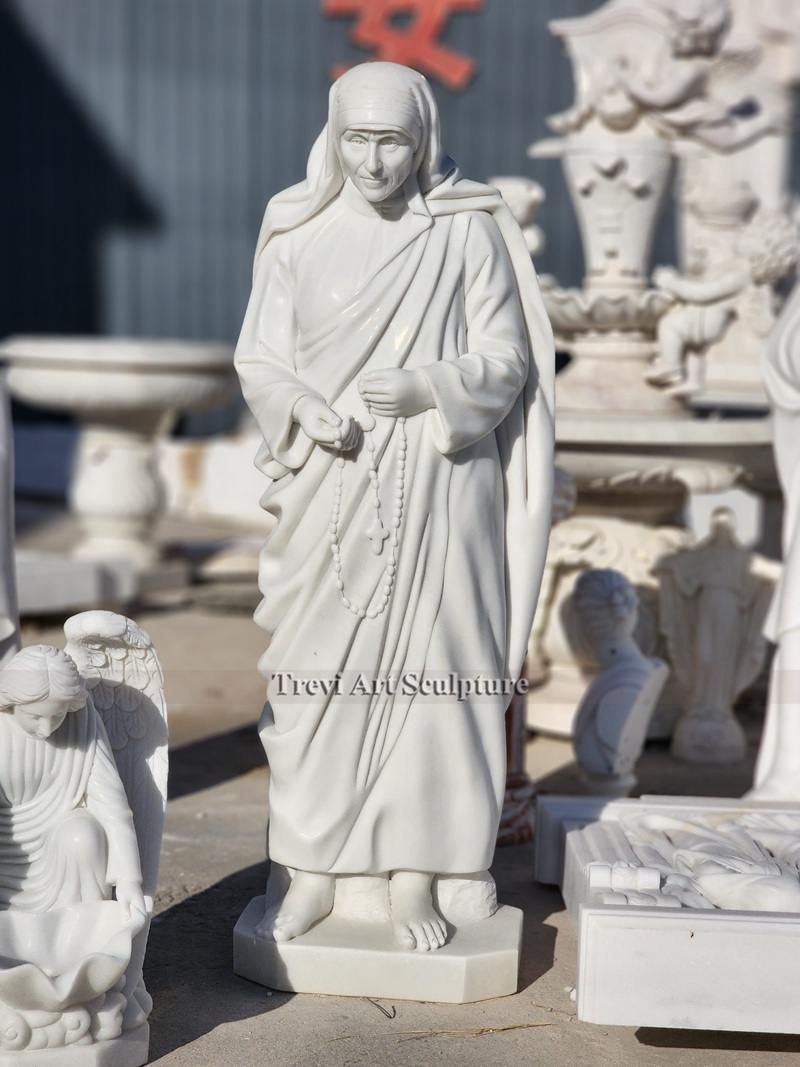 white marble st. teresa of calcutta statue for church