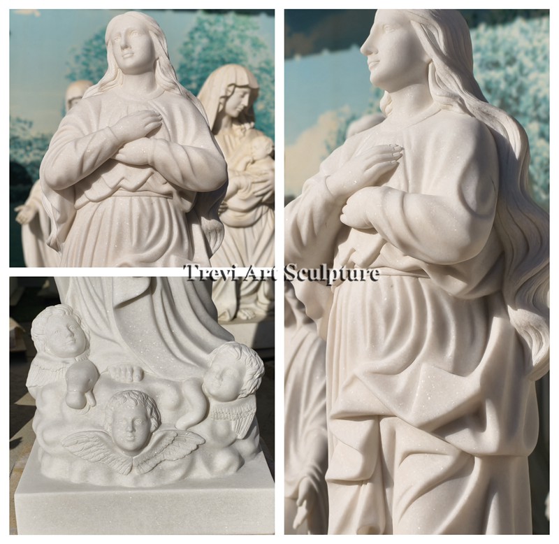 60 inches marble our lady of the assumption statue details