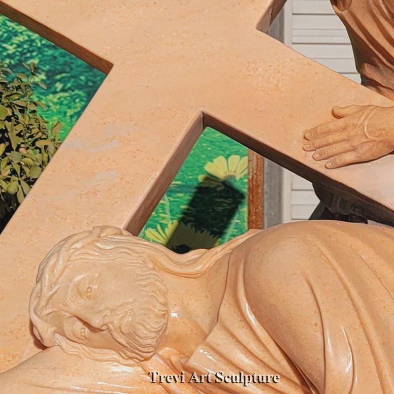 jesus falls the third time statue jesus