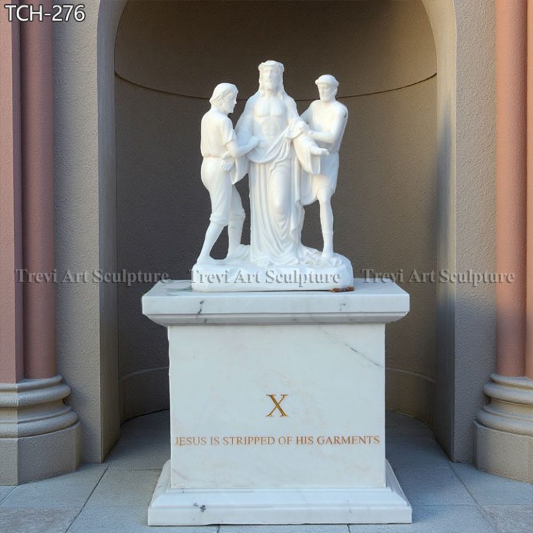 jesus is stripped of his garments statue