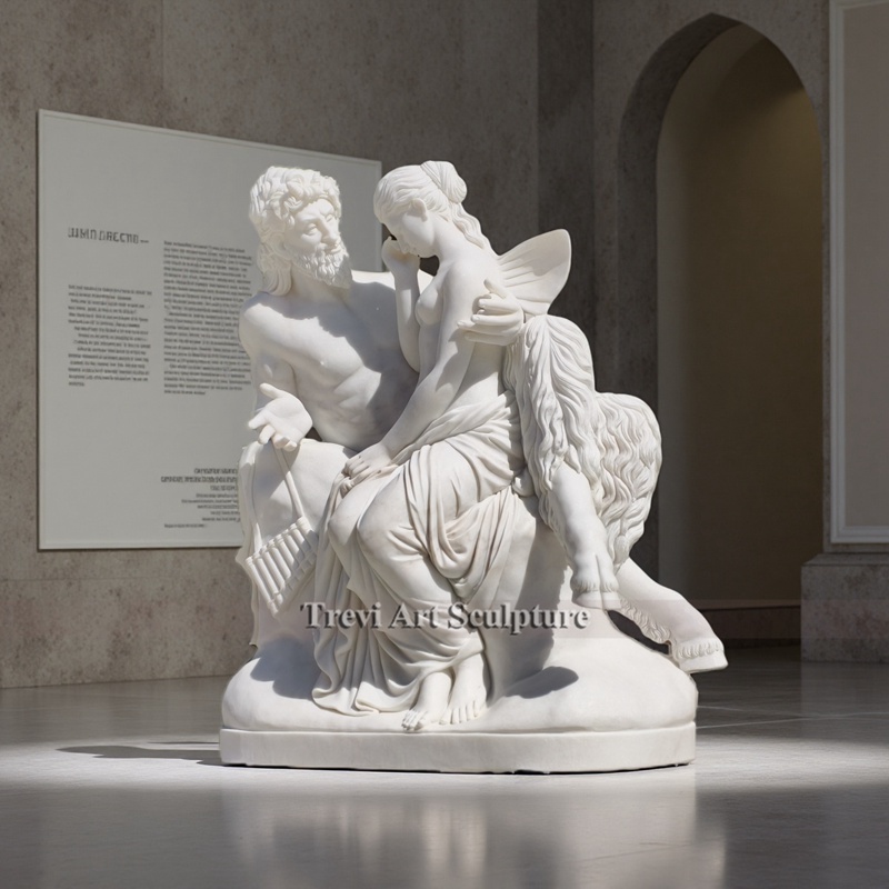 famous pan comforting psyche marble statue replica