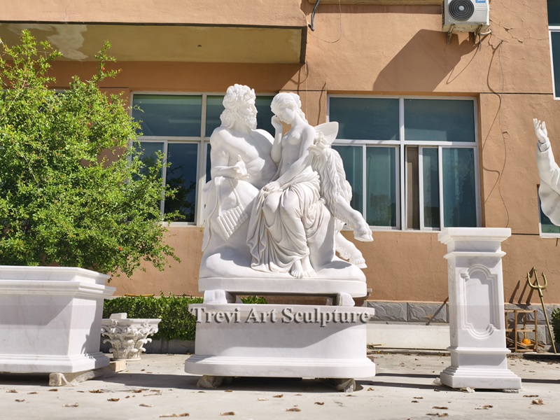 life size pan comforting psyche marble statue replica