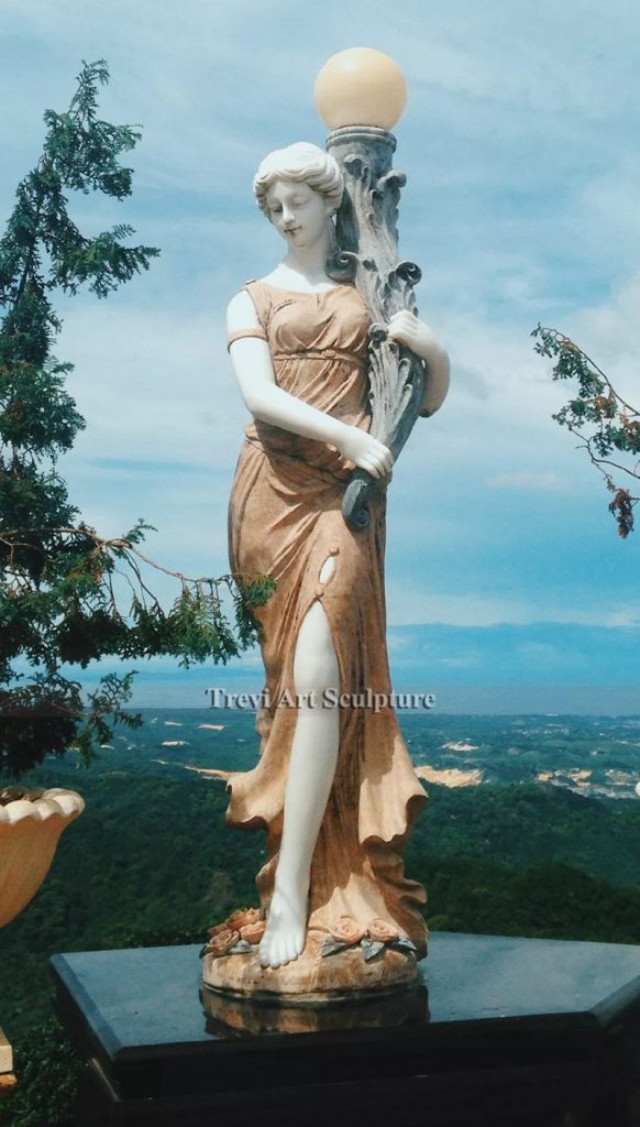 woman statue lamp