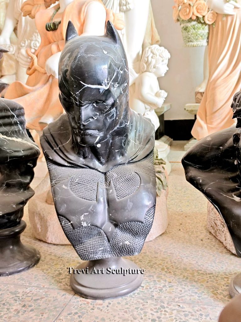 black marble batman bust sculpture
