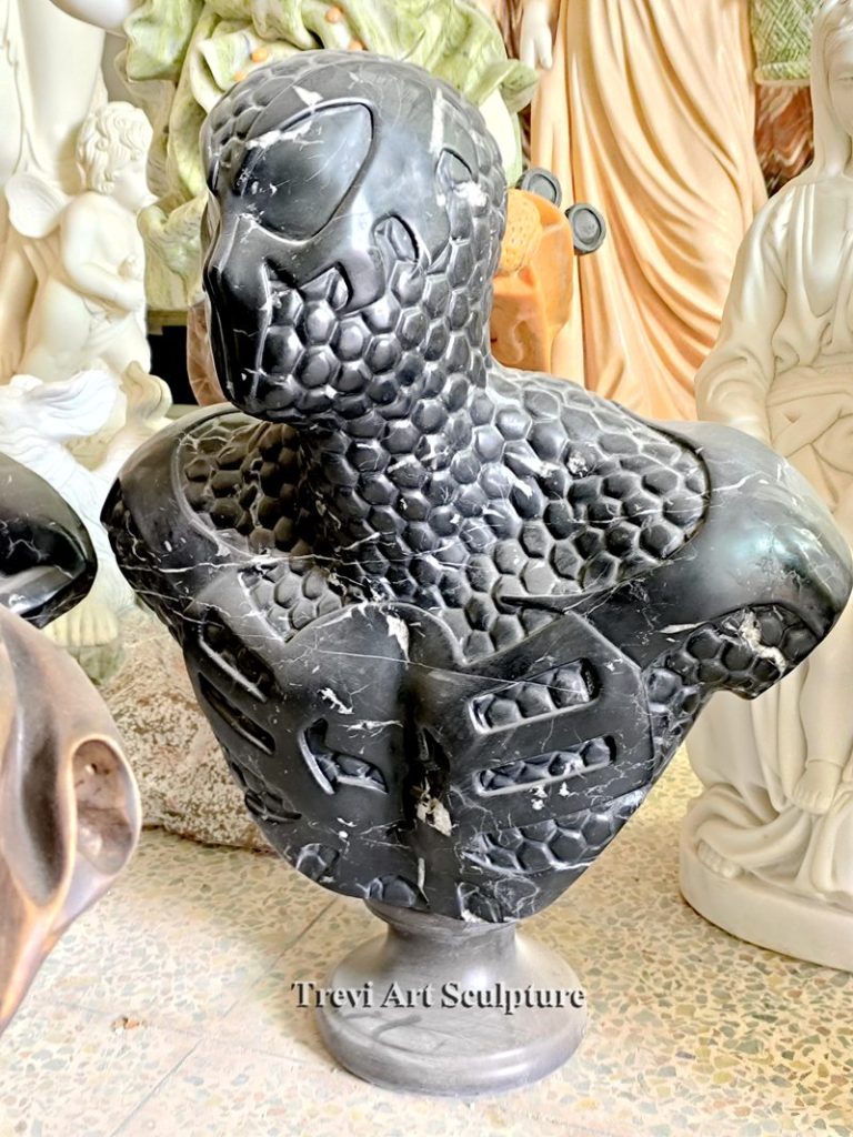 black marble spiderman bust home decor