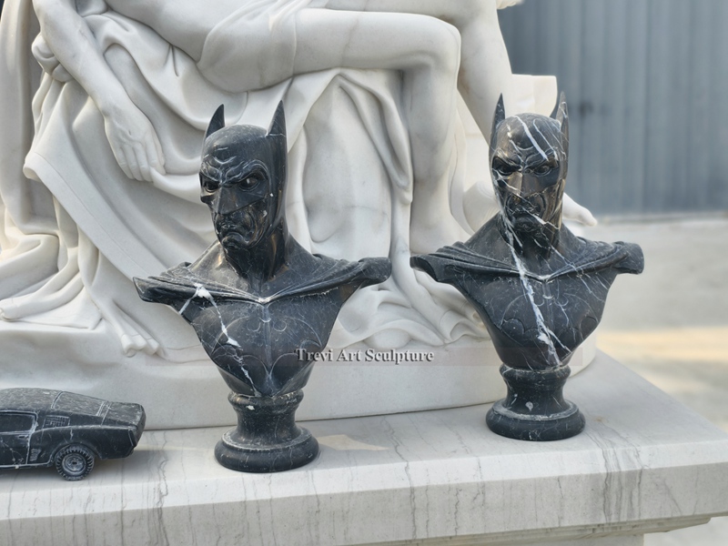 black natural marble batman bust home decor