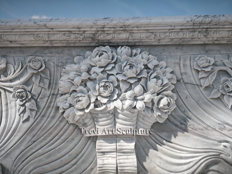 carrara decorative custom children statue fireplace details