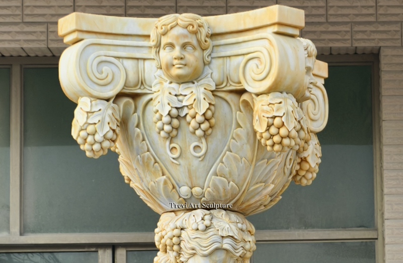 caryatid column adorned with grapevines