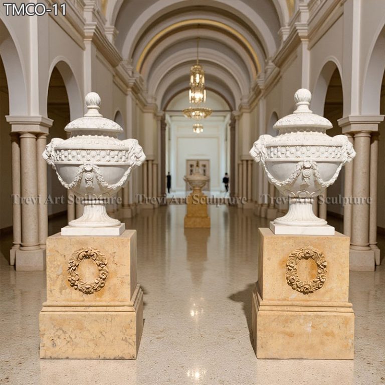 exquisite white marble finials for castle