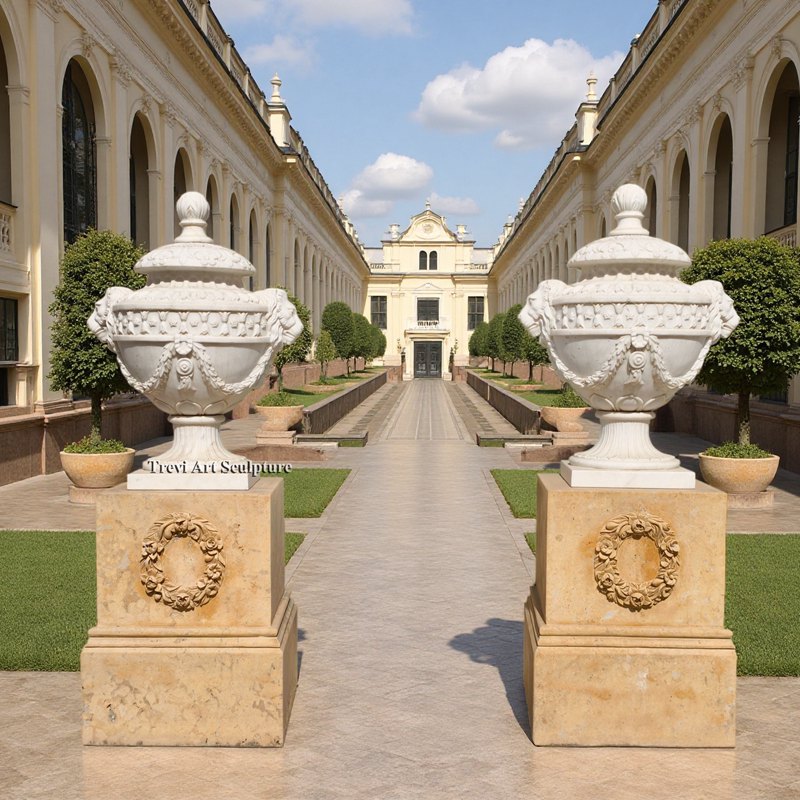 exquisite white marble finials outdoor decor