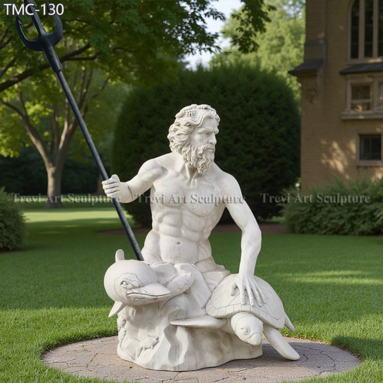 greek marble king neptune statue for sale