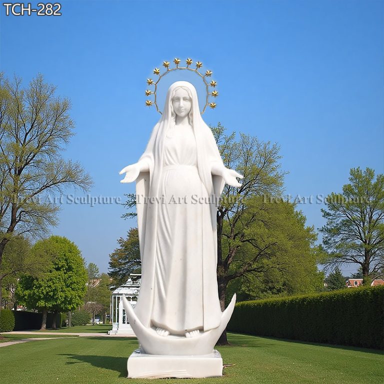 marble pregnant mother mary statue