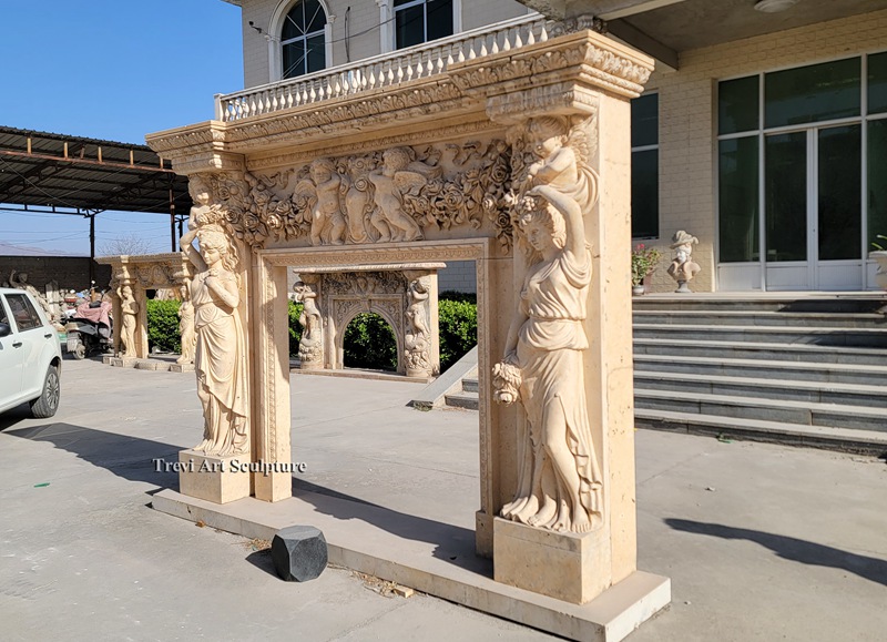 luxurious statuary marble fireplace