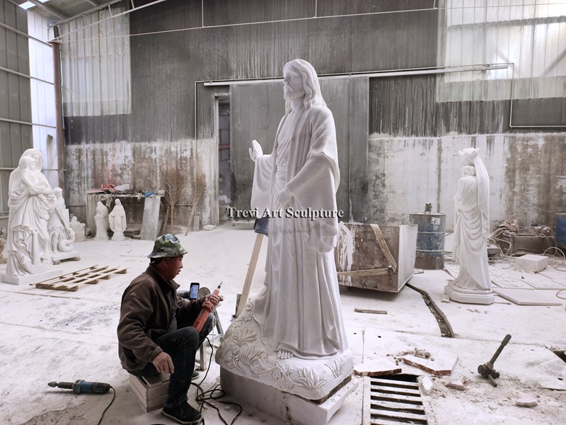 marble jesus monument statue process