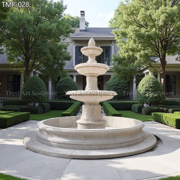 water fountain driveway decoration