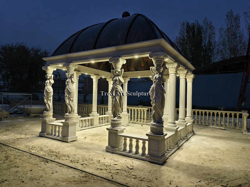 square italian marble column gazebo