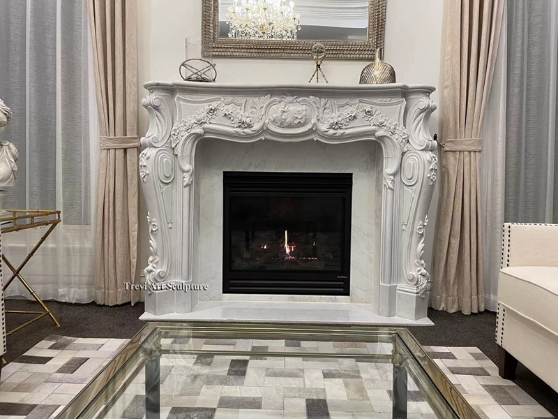 classical marble fireplace