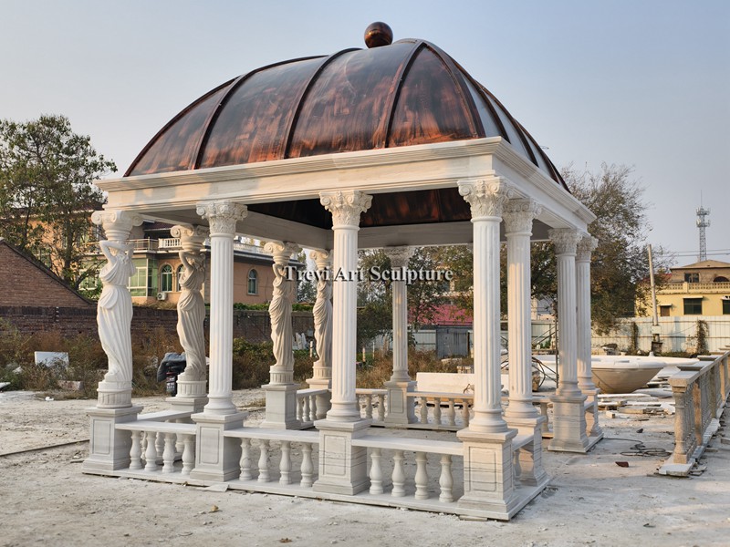 large square italian marble gazebo