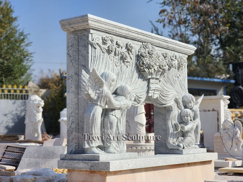 children statue fireplace