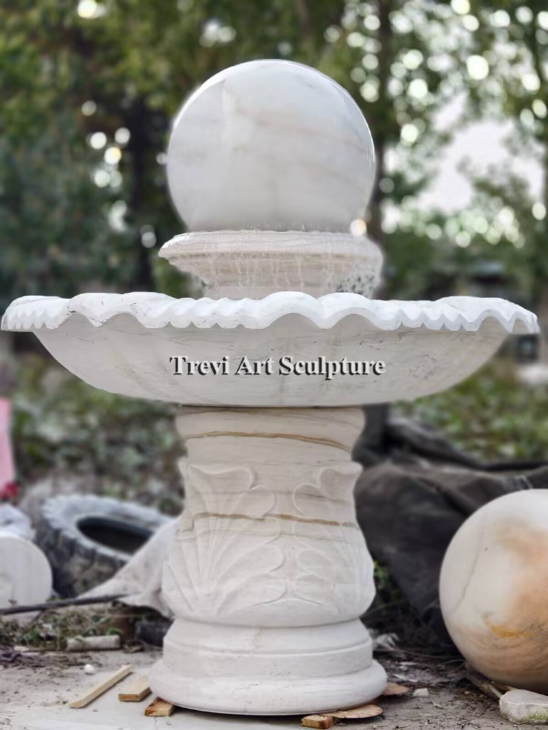 2 tiered fountain with spinning ball