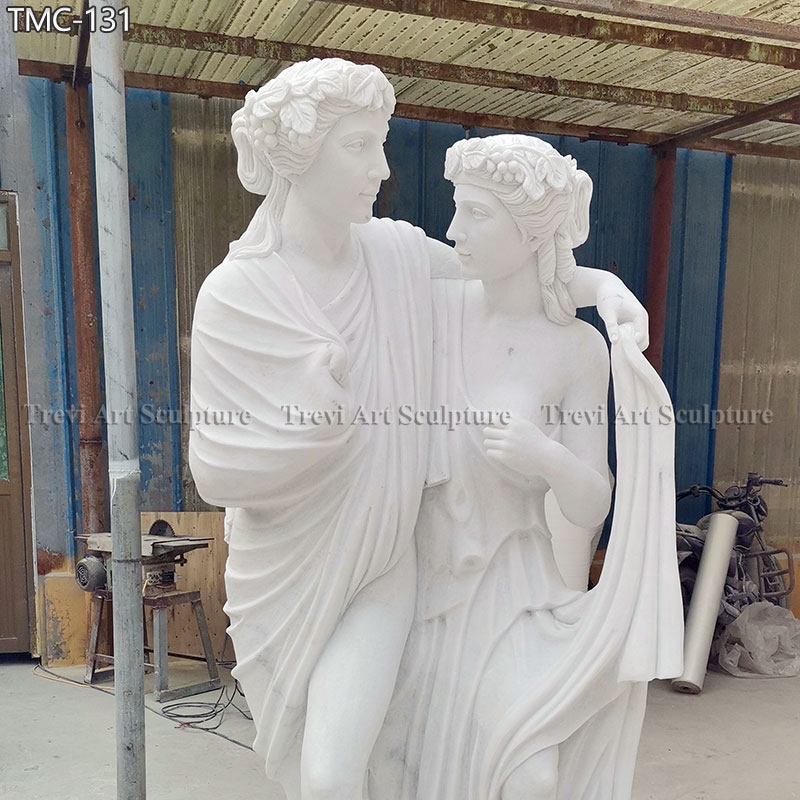 bacchus and ariadne sculpture marble replica detail