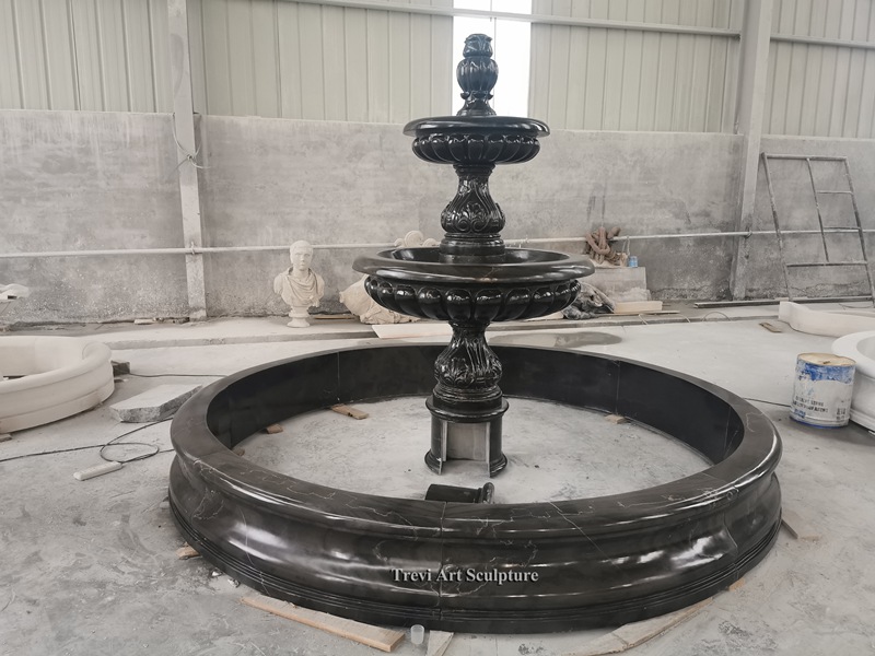black marble water fountain