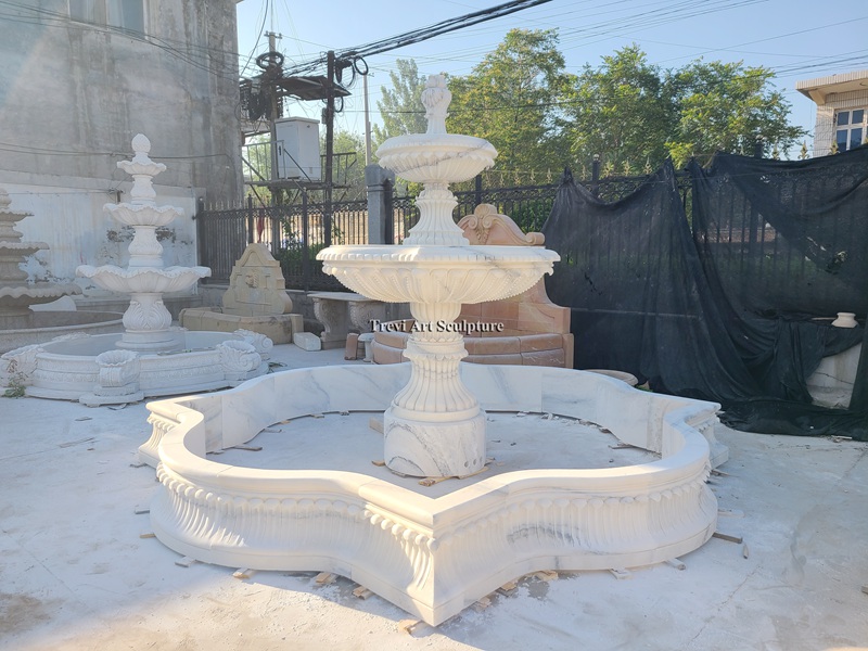 geometric basin tiered fountain