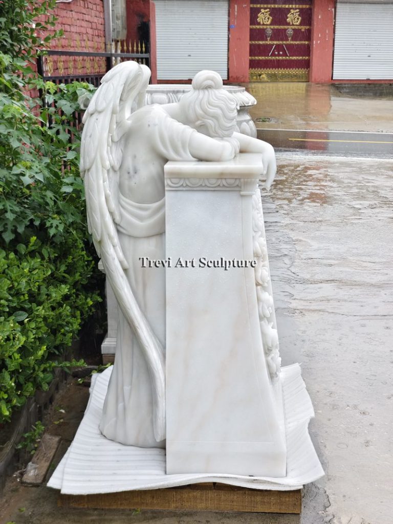 marble grief angel statue memorial for cemetery