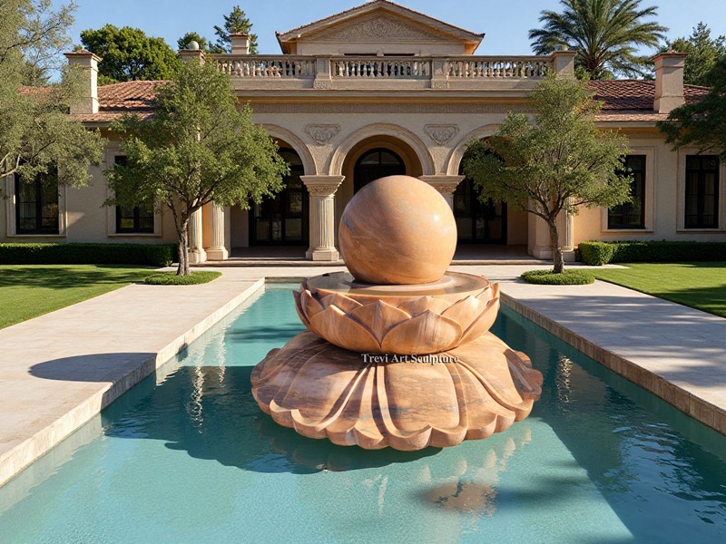 rotating water sphere fountain for garden