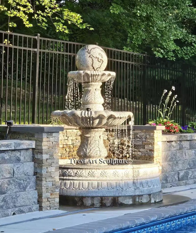 water fountain with spinning ball feedback