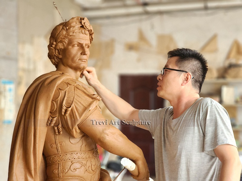 caesar statue clay model process