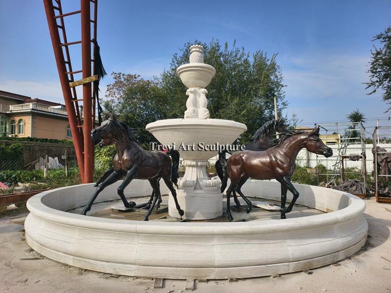 large bronze horse fountain