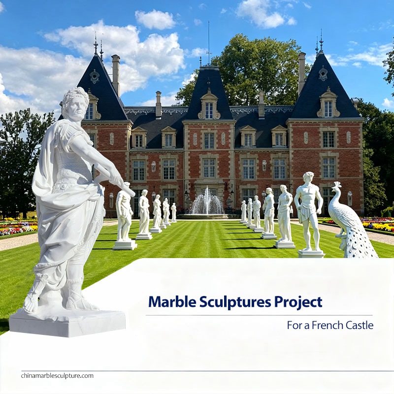 marble sculptures project for a french castle