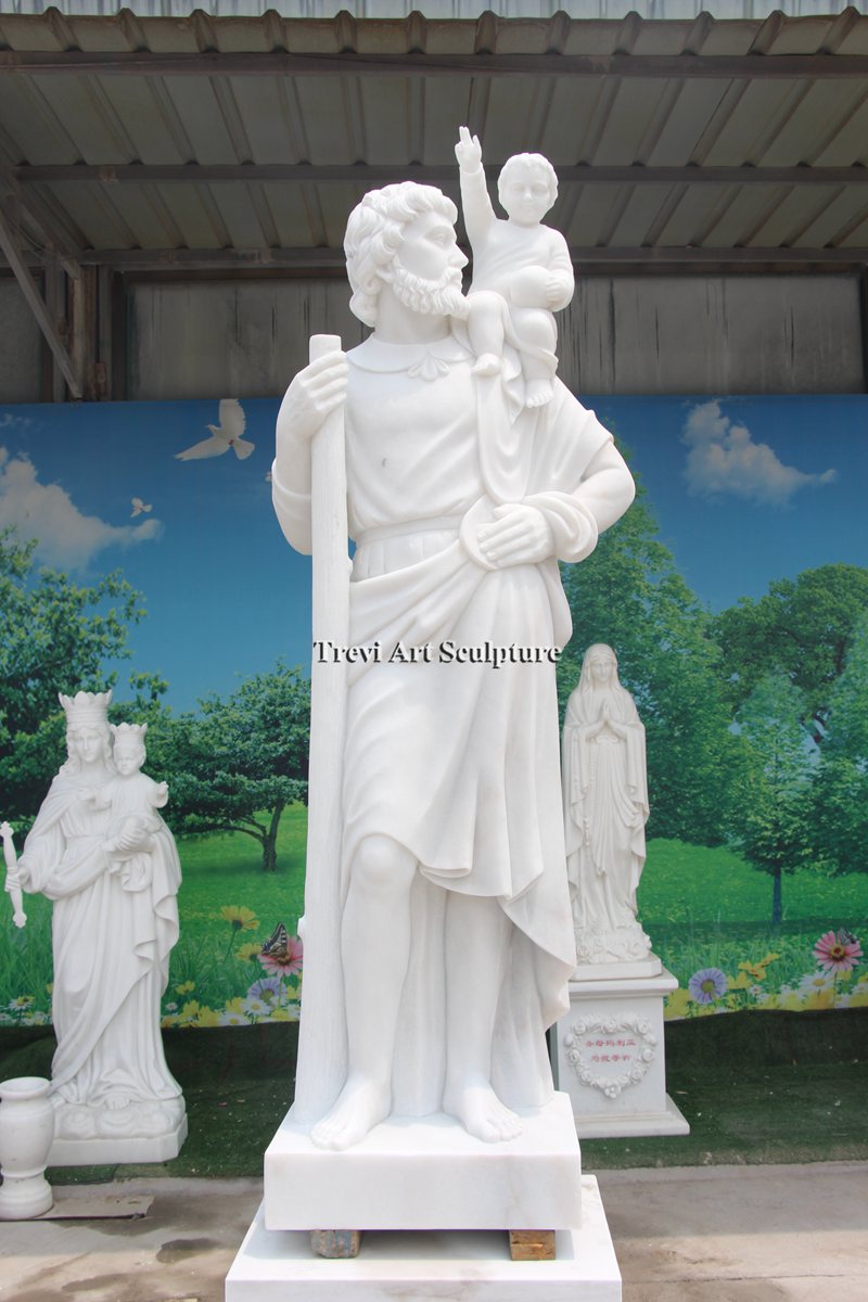 saint christopher marble statue