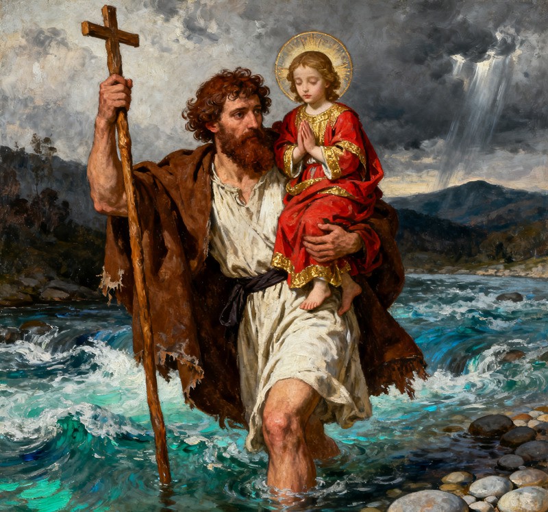 saint christopher painting