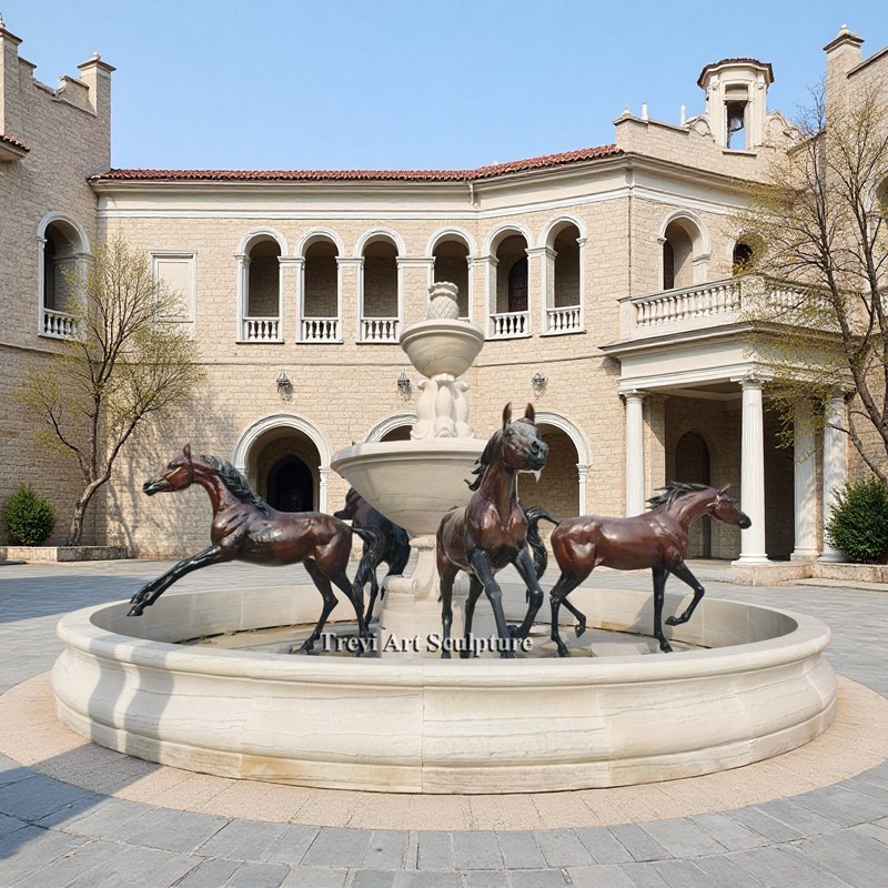 bronze horse statue fountain