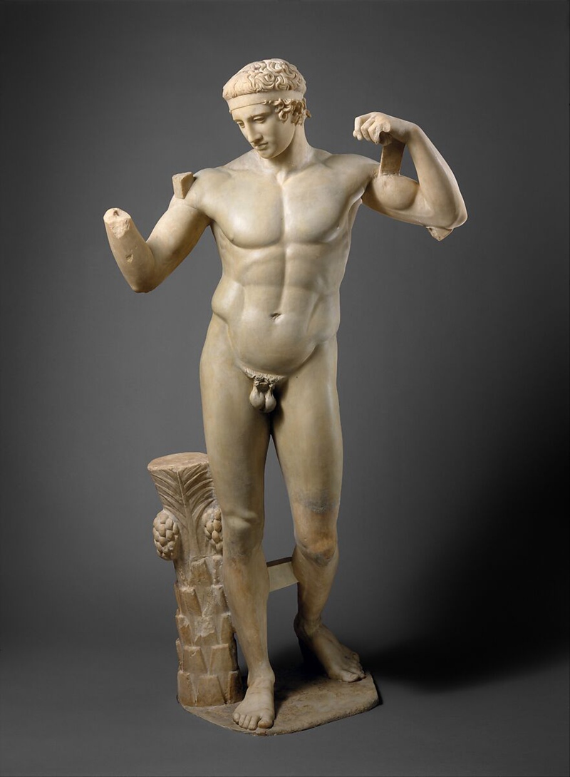 marble statue of the diadoumenos