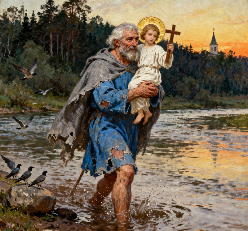 painting of saint christopher