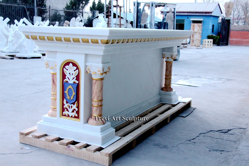 catholic gilded marble altar details