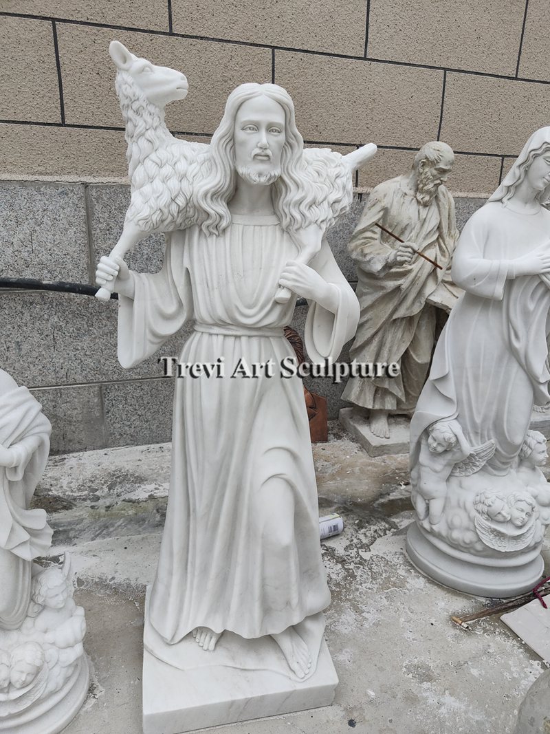 marble good shepherd statue