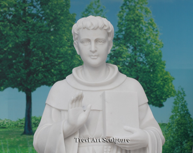 marble saint thomas aquinas statue details